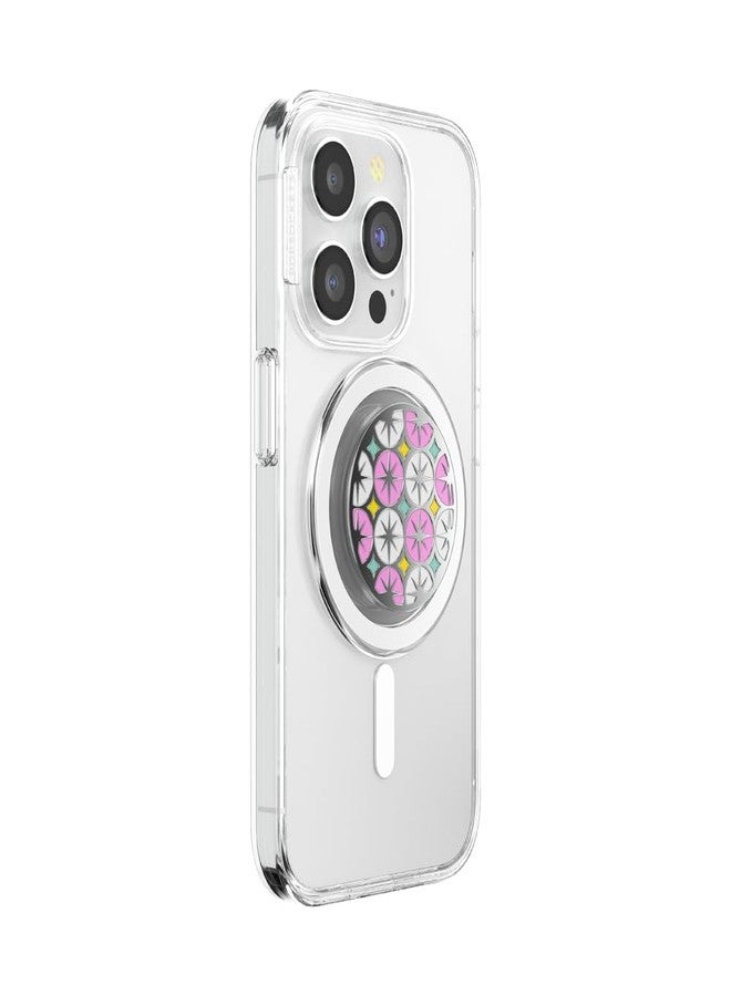 PopSockets Phone Grip for MagSafe with Kickstand, Magnetic Stand, Swappable Top, Secure Hold for iPhone MagSafe Cases, Phone & Tablet Grip - Enamel Atomic Wallpaper - Image 2