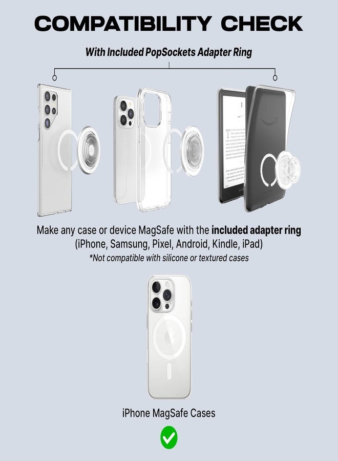 PopSockets Phone Grip for MagSafe with Kickstand, Magnetic Stand, Swappable Top, Secure Hold for iPhone MagSafe Cases, Phone & Tablet Grip - Enamel Atomic Wallpaper - Image 5