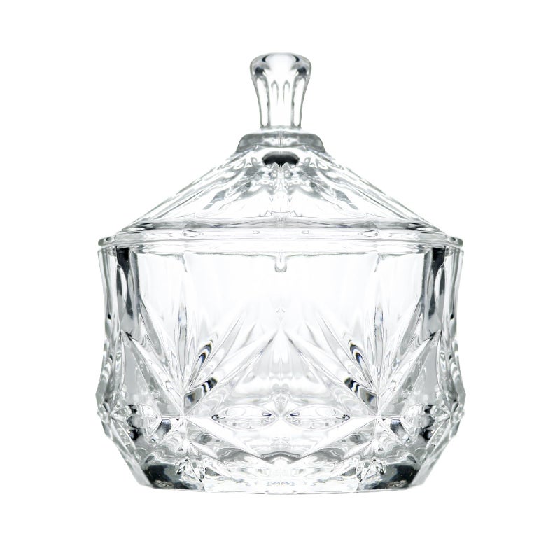 Iyulania Glass Salt Box with Lid, Decorative Storage Container for Pepper, Kosher Salt, Sugar, Spices and Candies, Dishwasher Safe, 9 oz - Image 1