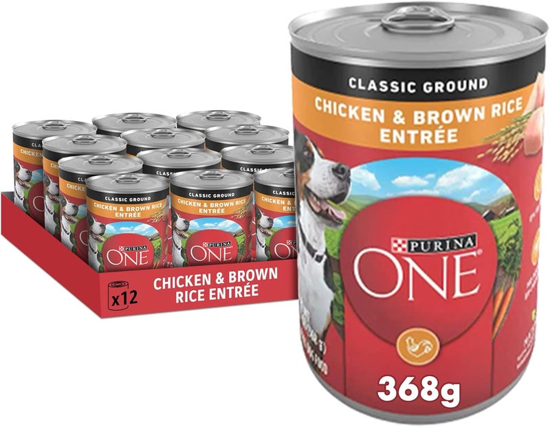 Purina ONE SmartBlend Classic Ground Wet Dog Food Chicken & Brown Rice Entrée - Image 1