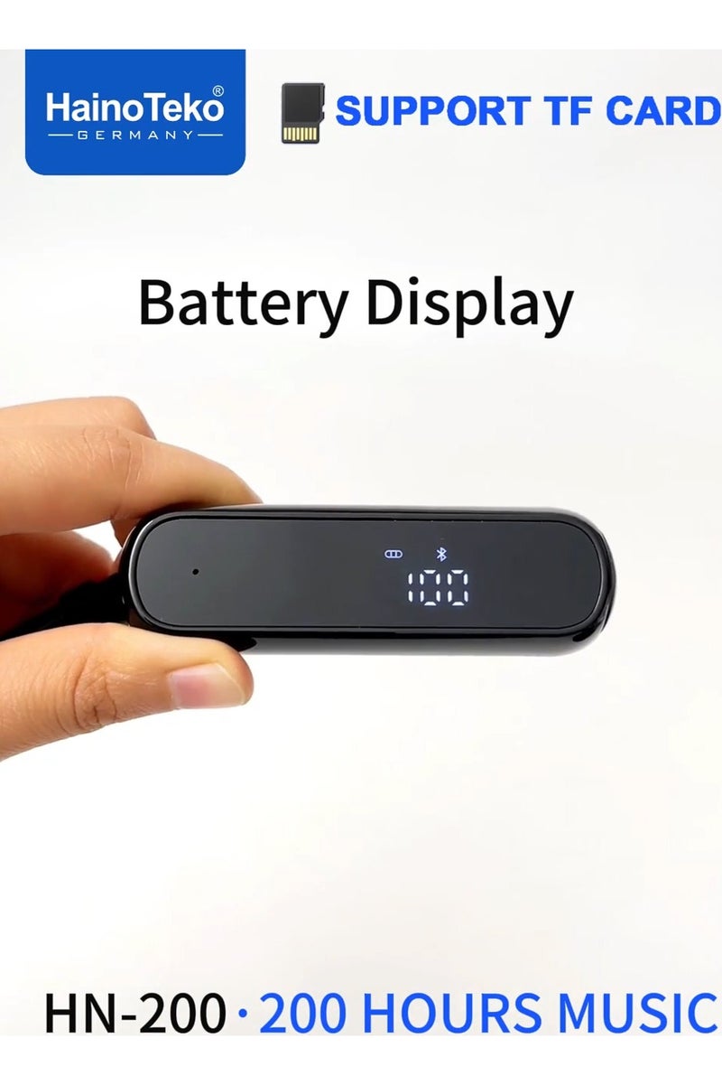 Haino Teko Haino Teko HN-200 Neckband Wireless Earphone with 200 Hours Music Playback TF Card Support and Multi-Function Controls HD Clear Microphone Black - Image 5