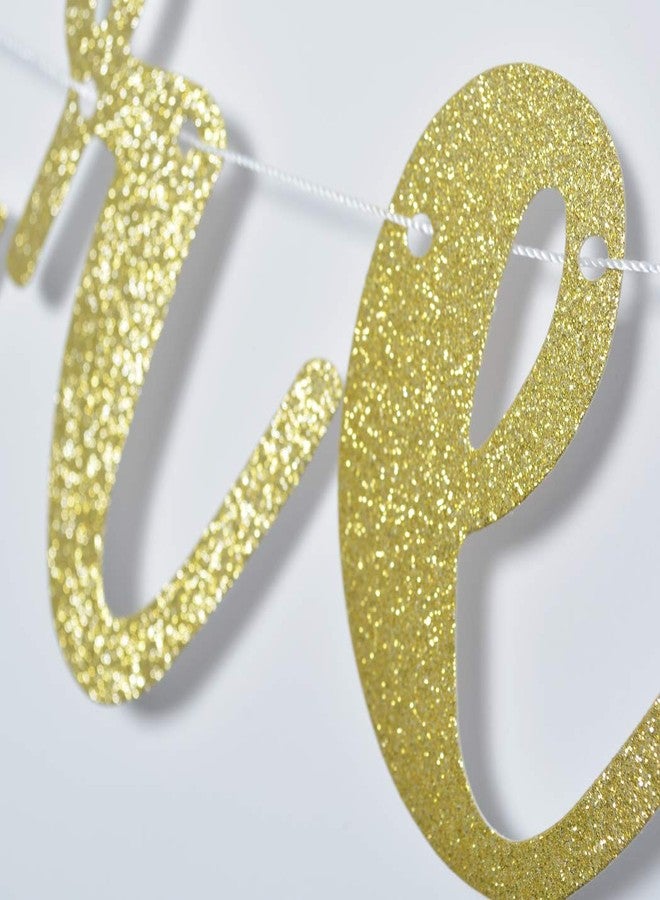 FOZEE Future Mr & Mrs Banner for Engagement Bridal Shower Bride and Groom Party Decorations Pre-Strung Sign (Gold Glitter) - Image 4