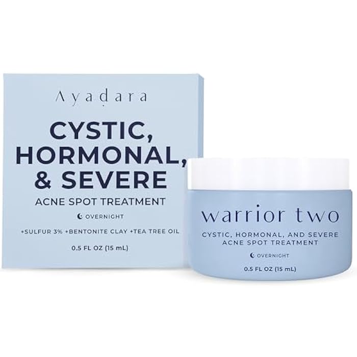 AYADARA Cystic Acne Spot Cream Overnight Hormonal Acne-Prone Skinfor Face & Body Sulfur Cream for Women Men & Teens Effective for Stubborn Breakouts 120 Uses - Image 1