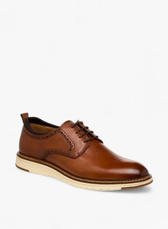 DUCHINI Men'S Leather Solid Lace-Up Sneakers