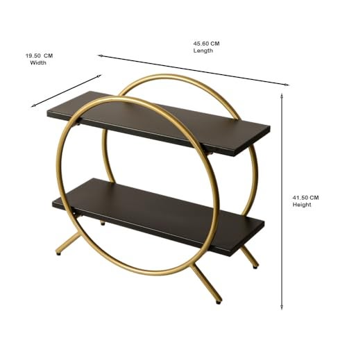 DECOWORLD || Premium 2 Tier Circular Countertop Organizer Rack ||Multishelf Storage Stand for Kitchen, Bathroom or Dressing table||Spice Rack,Cosmetics Organizer or Bathroom Organizer (Black & Golden) - Image 4
