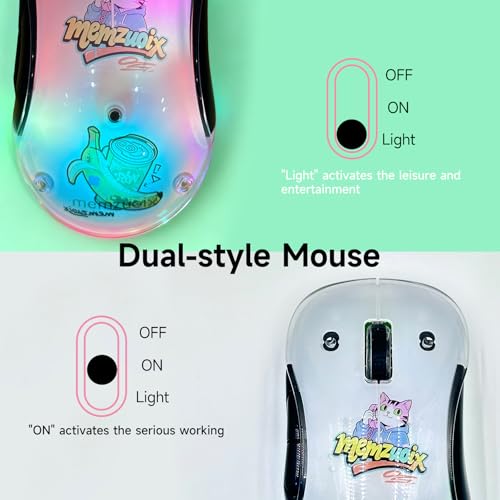 memzuoix 2.4G LED Wireless Mouse, Rechargeable Ergonomic Mouse with Detachable Cover, 1200 DPI Portable Optical Computer Mouse with USB Receiver for Laptop/PC/Desktop/MacBook, 5 Buttons-with Stickers - Image 2