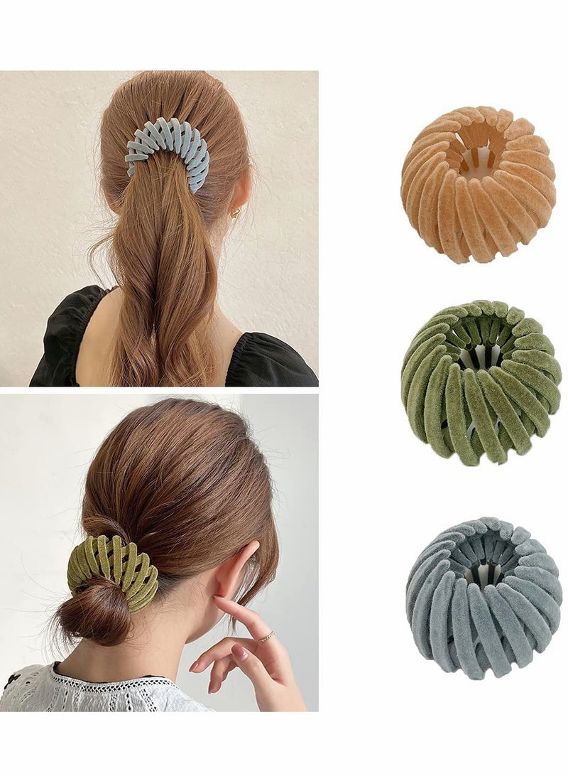 Excefore Fashion Hair Clips, Expandable Pony Tail Holders, Hair Ties Hair Clip, Ponytail Hairpin Curling Iron Bun Maker Hair Styling Tool - Image 1