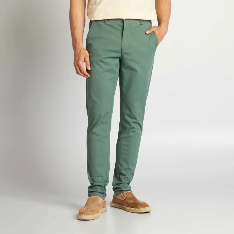 Kiabi Stretch Skinny Chinos - L32 Green