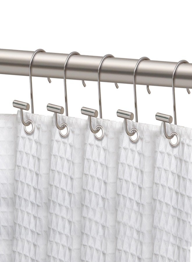 اليوتوبيا ألي حلقات وخطافات ستارة الحمام من يوتوبيا آلي، حلقات وخطافات ستارة الحمام، حلقات وخطافات ستارة الحمام مقاومة للصدأ، مجموعة من 12 قطعة (نيكل مصقول) - Image 1