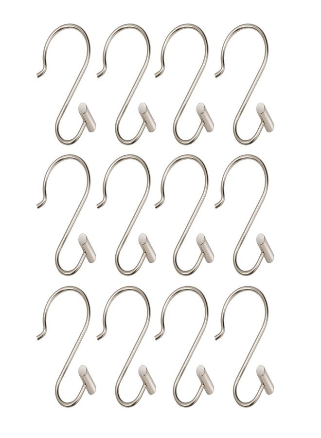 اليوتوبيا ألي حلقات وخطافات ستارة الحمام من يوتوبيا آلي، حلقات وخطافات ستارة الحمام، حلقات وخطافات ستارة الحمام مقاومة للصدأ، مجموعة من 12 قطعة (نيكل مصقول) - Image 5