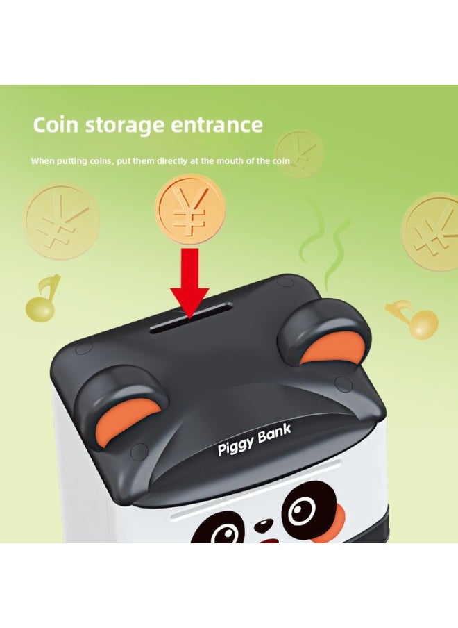 Generic Panda Piggy Bank Children Can Enter And Exit Password Fingerprint Atm Creative Cute Cartoon Piggy Bank-Color:Panda Piggy Bank [automatic Volume Money/fingerprint Password Unlock] 7602  - Image 5