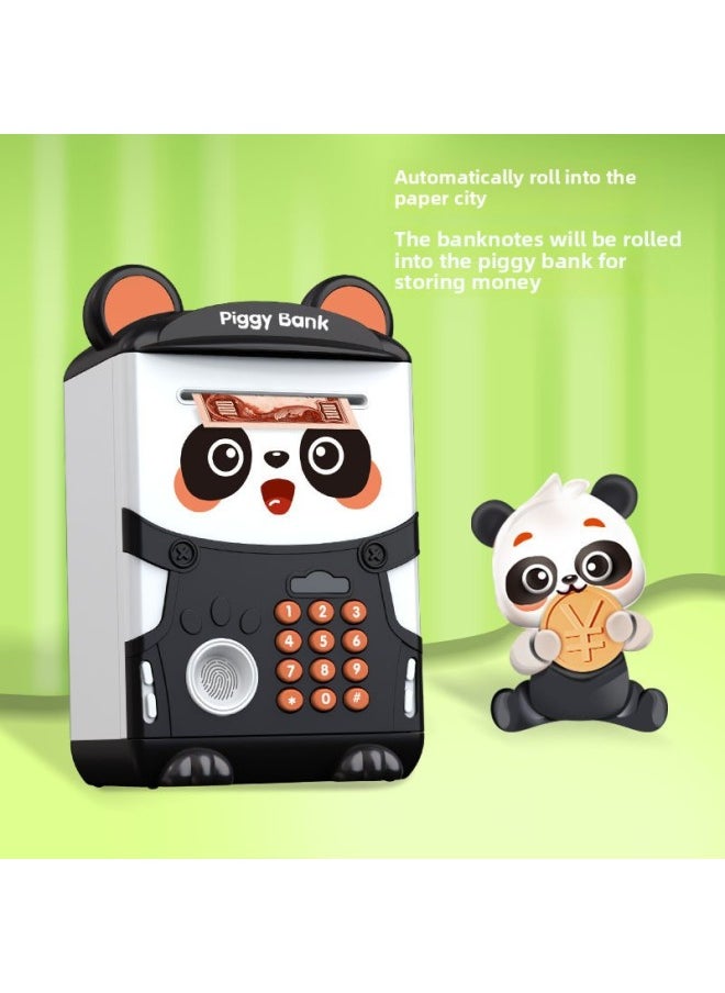 Generic Panda Piggy Bank Children Can Enter And Exit Password Fingerprint Atm Creative Cute Cartoon Piggy Bank-Color:Panda Piggy Bank [automatic Volume Money/fingerprint Password Unlock] 7602  - Image 4