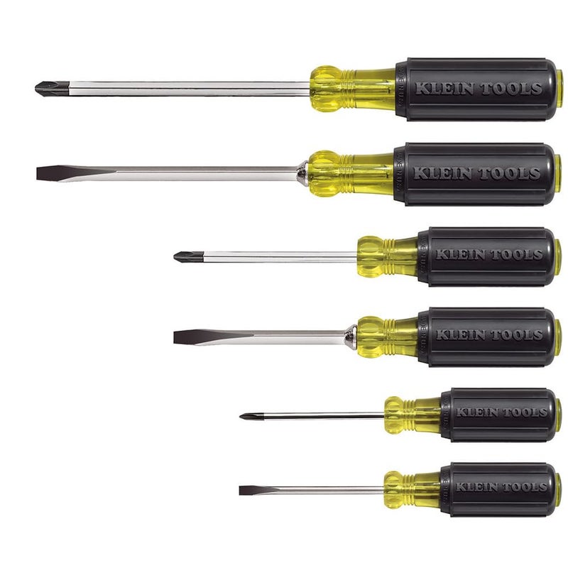 Klein Tools 85074 6-Piece Screwdriver Set, Made in USA, Includes 3 All-Purpose Flathead, 3 Phillips, Cushion-Grip Comfort, Precision Machined Screwdrivers - Image 1