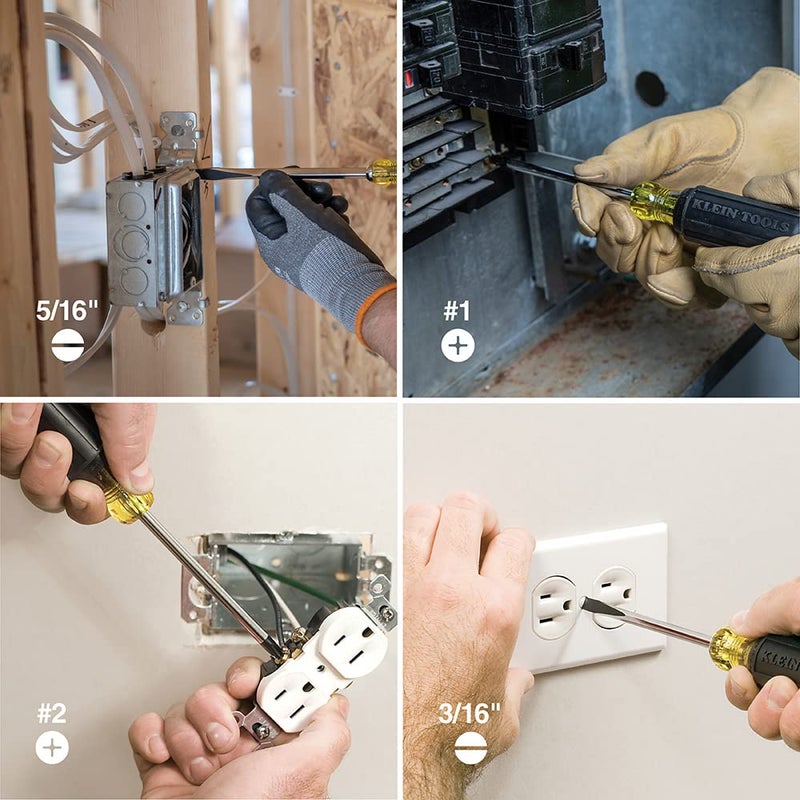 Klein Tools 85074 6-Piece Screwdriver Set, Made in USA, Includes 3 All-Purpose Flathead, 3 Phillips, Cushion-Grip Comfort, Precision Machined Screwdrivers - Image 5