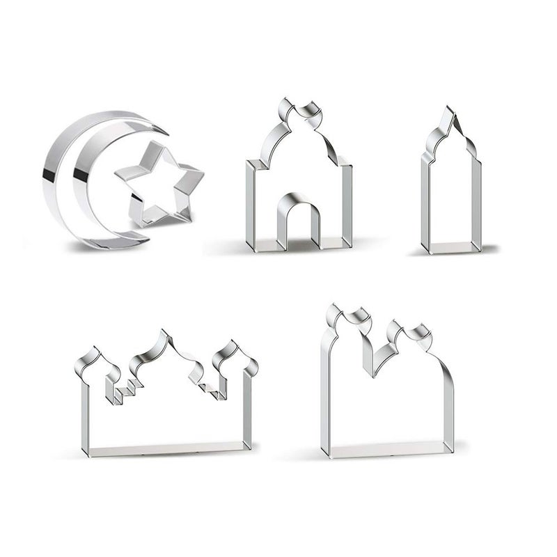 Aprildecember Ramadan Decoration Cookie Cutters Set - 6 Pcs, Eid Fondant Cake Baking Tools, Ramadan Party Decorations - Image 1