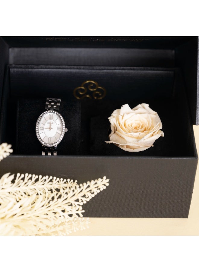 LIGANT Luxury Women's Stainless Steel Watch in Classic Silver - Elegant Modern Design - Rust Resistant Metallic Wristwatch for Events & Daily Wear - Image 4