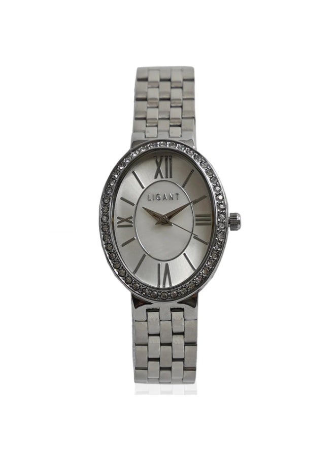 LIGANT Luxury Women's Stainless Steel Watch in Classic Silver - Elegant Modern Design - Rust Resistant Metallic Wristwatch for Events & Daily Wear - Image 1