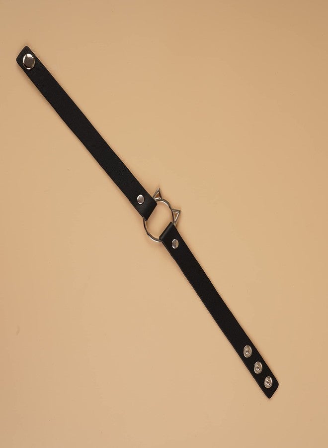 يرتير قلادة قطة لطيفة من الجلد الصناعي بنمط بانك قوطي من YERTTER، قابلة للتعديل، قلادة قطة ناعمة من الجلد الصناعي للنساء، مناسبة لمحبي التنكر، وحفلات الهالوين، والحفلات الخاصة، وحفلات التخرج (C) - Image 5