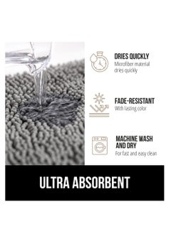 Gorilla Grip Gorilla Grip Bath Rug Mat 24x17, Thick Soft Absorbent Chenille, Rubber Backing Quick Dry Microfiber Mats, Machine Washable Rugs for Shower Floor, Bathroom Runner Bathmat Accessories Decor, Grey  - Image 5