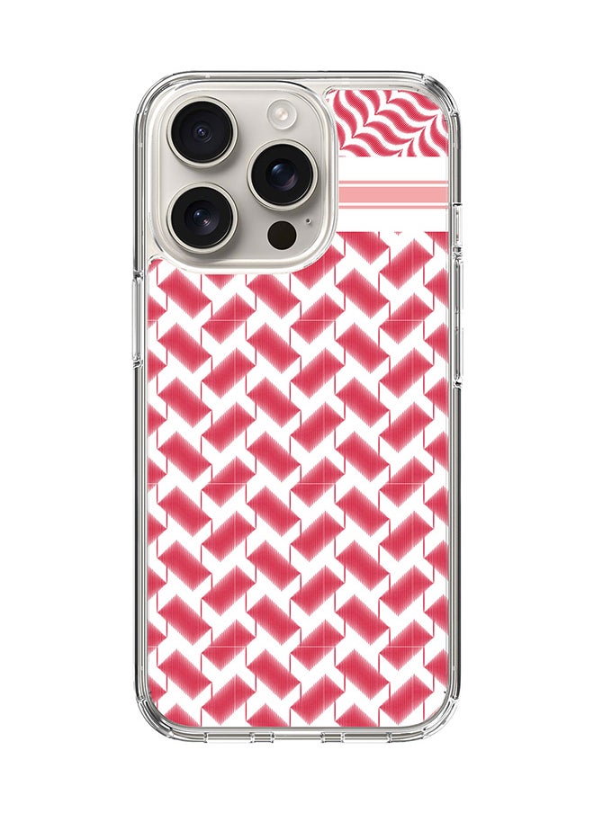 Stylizedd For iPhone 16 Pro Case [Compatible with MagSafe] Slim Magnetic cover Clear Phone Case - Shemag (Red) FP  - Image 1