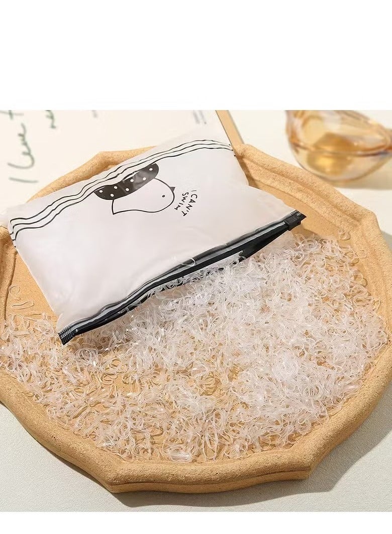 1000 قطعة من ربطات الشعر الشفافة، أربطة مطاطية شفافة، ربطات شعر شفافة