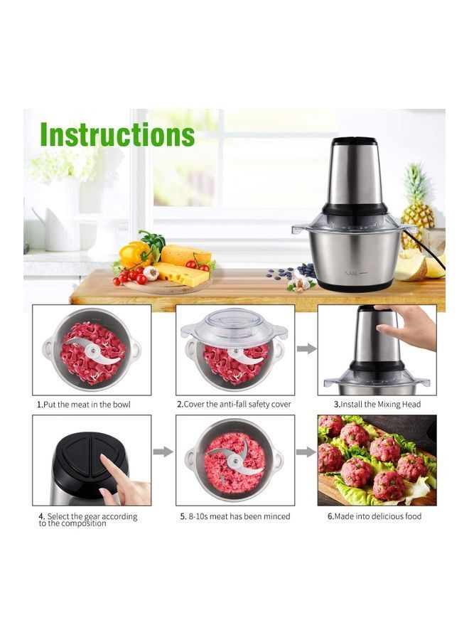 NIBEMINENT Meat Grinder Mini Food Chopper Multicolour - Image 3