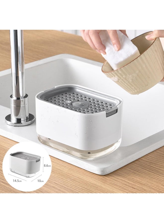 Soap Dispenser and Sponge Holder with Sponge, 300ml, Dish Soap Dispenser for Kitchen, white - Image 5