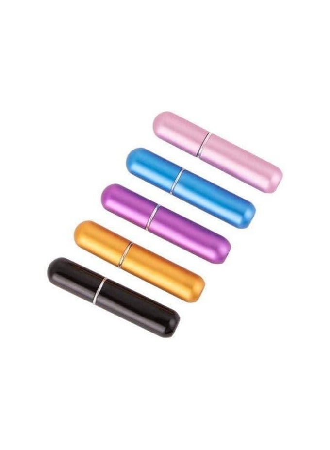 Refillable Perfume Spray Bottle Set – 5 Mini Travel Atomizers, Multicolor - Image 2