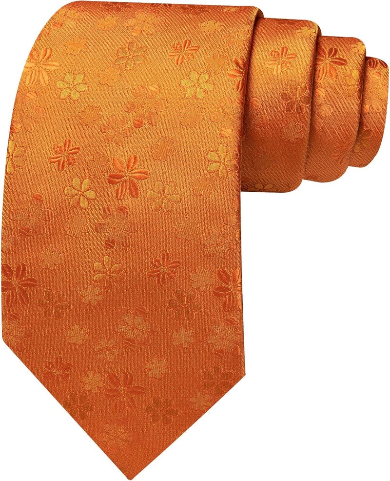 Barry.Wang Store Men Tie Set Floral Paisley Silk Necktie Pocket Square Cufflinks Formal Wedding Party Business - Image 4