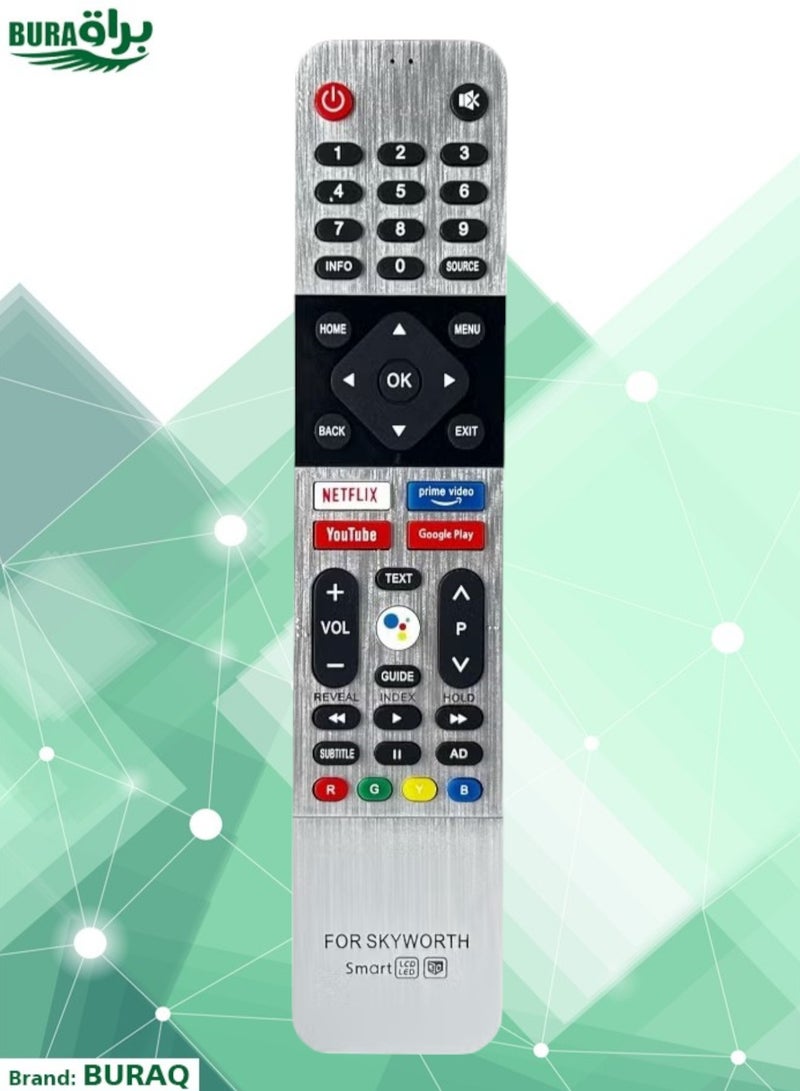 BURAQ Replacement Remote Control For Skyworth Smart TV, SKYWORTH Smart TV LCD, LED, Suitable For Many Models Of Skyworth Smart TVs