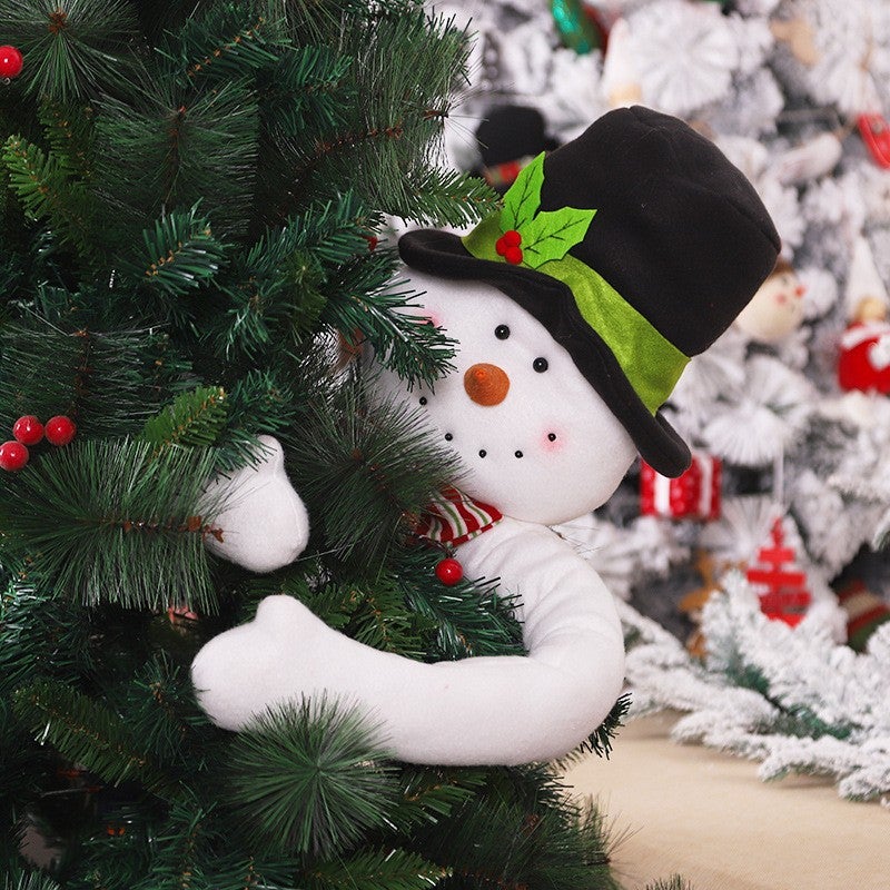 Christmas Tree Decorations, Old Man Hugging Tree Doll, Tree Top Star, Snowman, Holiday Outfit, Scene Atmosphere, Decoration, Doll - Image 4