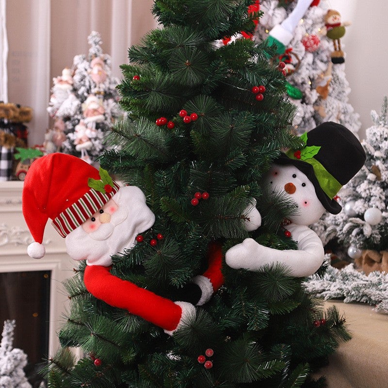 Christmas Tree Decorations, Old Man Hugging Tree Doll, Tree Top Star, Snowman, Holiday Outfit, Scene Atmosphere, Decoration, Doll - Image 3