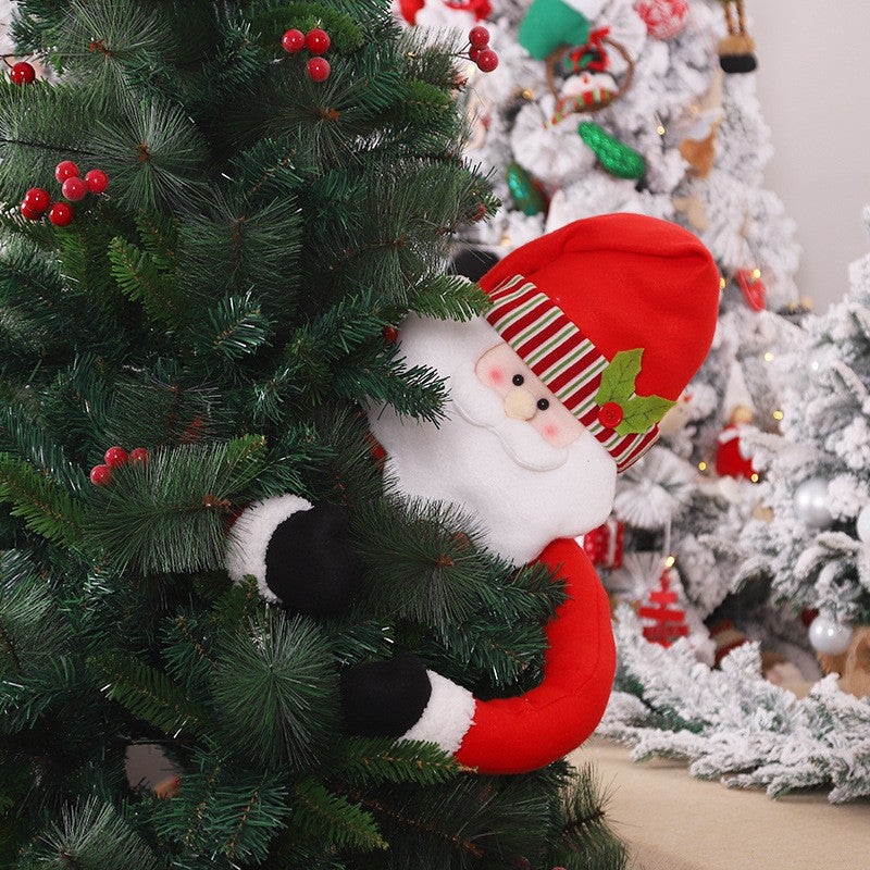 Christmas Tree Decorations, Old Man Hugging Tree Doll, Tree Top Star, Snowman, Holiday Outfit, Scene Atmosphere, Decoration, Doll - Image 2
