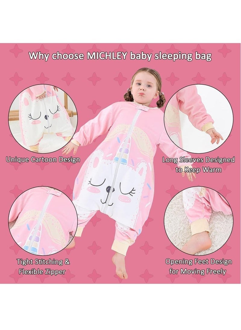 Gonice Baby Sleeping Bag Sack Long Sleeve with Feet Winter Swaddle Wearable Blanket for Boys Girls Duck 1 to 3Years  - Image 3