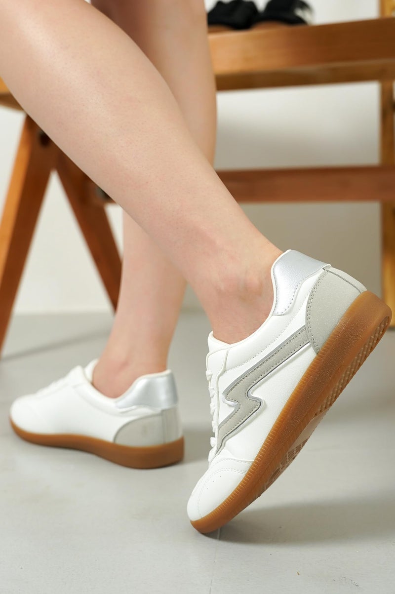 Project Cloud Fashion Sneakers for Women 2026 - Lace-Up Shoes Trendy Women Sneakers with Memory Foam Insole Women's Fashion Sneakers Non-Slip Womens Shoes (Irita, White, 7) - Image 2