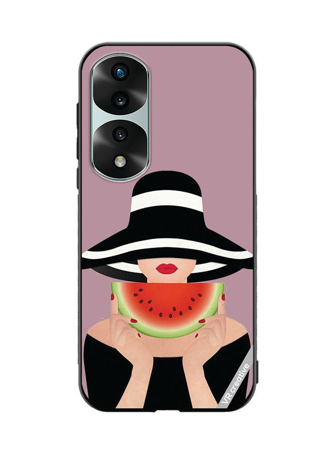 VR CREATIVE Protective Case Cover For Honor 70 Pro plus Girl With Watermelon Design Multicolour - Image 1