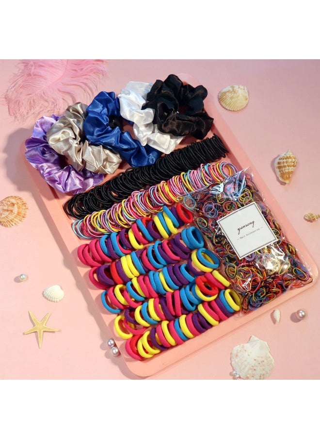 YANRONG - Ponytail Holders And Scrunchies For Girls And Women Traceless Elastic Ropes And Rubber Bands For Hair Baby And Kids (2155Pcs) Mix - Image 1