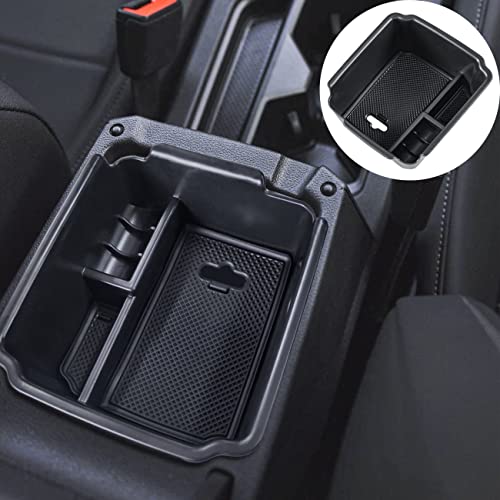 TACOBRO TACORBO Center Console Organizer Compatible with 2022 2023 2024 Taos and 2018 2019 2020 2021 2022 2023 2024 Tiguan Accessories Armrest Secondary Storage Box, Interior ABS Insert Glove Box Tray,Black - Image 1