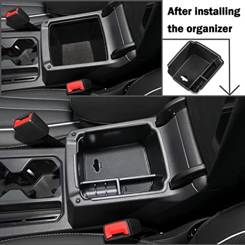 TACOBRO TACORBO Center Console Organizer Compatible with 2022 2023 2024 Taos and 2018 2019 2020 2021 2022 2023 2024 Tiguan Accessories Armrest Secondary Storage Box, Interior ABS Insert Glove Box Tray,Black - Image 3