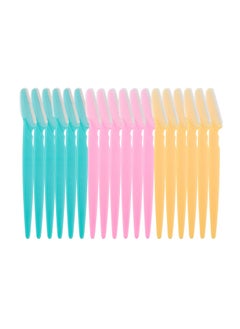 BONITO 18-Piece Eyebrow Razor Set, Facial Epilator, Eyebrow Trimmer, For Facial And Body Hair Yellow Pink Blue  - Image 1
