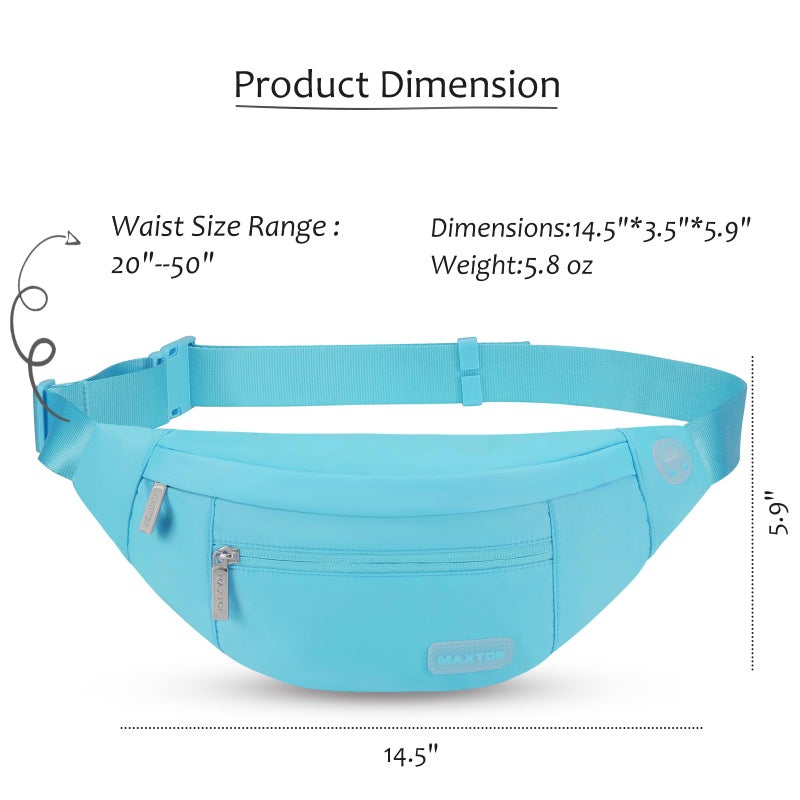 MAXTOP Large Crossbody Fanny Pack with 4-Zipper Pockets,Gifts for Enjoy Sports Festival Workout Traveling Running Casual Hands-Free Wallets Waist Pack Phone Bag Fits All Phones - Image 5