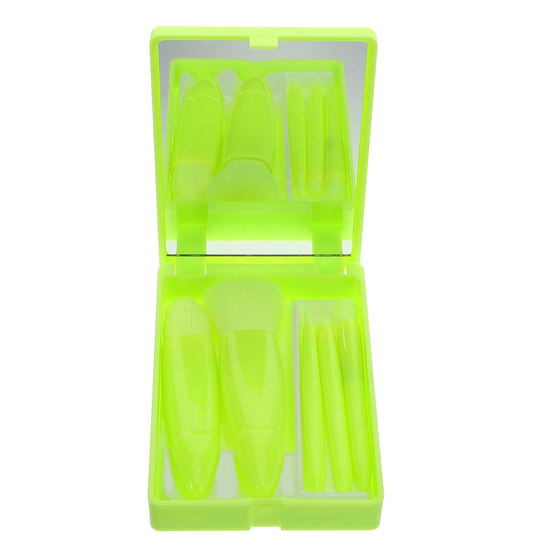 1 Set Portable Mini Travel Makeup Brush Set with Mirror Case Complete Function Cosmetic brush for Women Easy-Taken Makeup Brush for Travel Essentials - Image 4