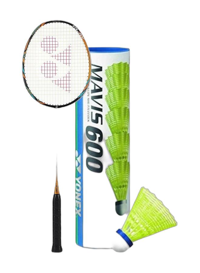 Yonex Astrox 88D Play Camel Gold 4U G5 + Mavis 600 Blue Cap Medium Badminton Shuttlecock 6 Pack, Yellow Pack - Image 1