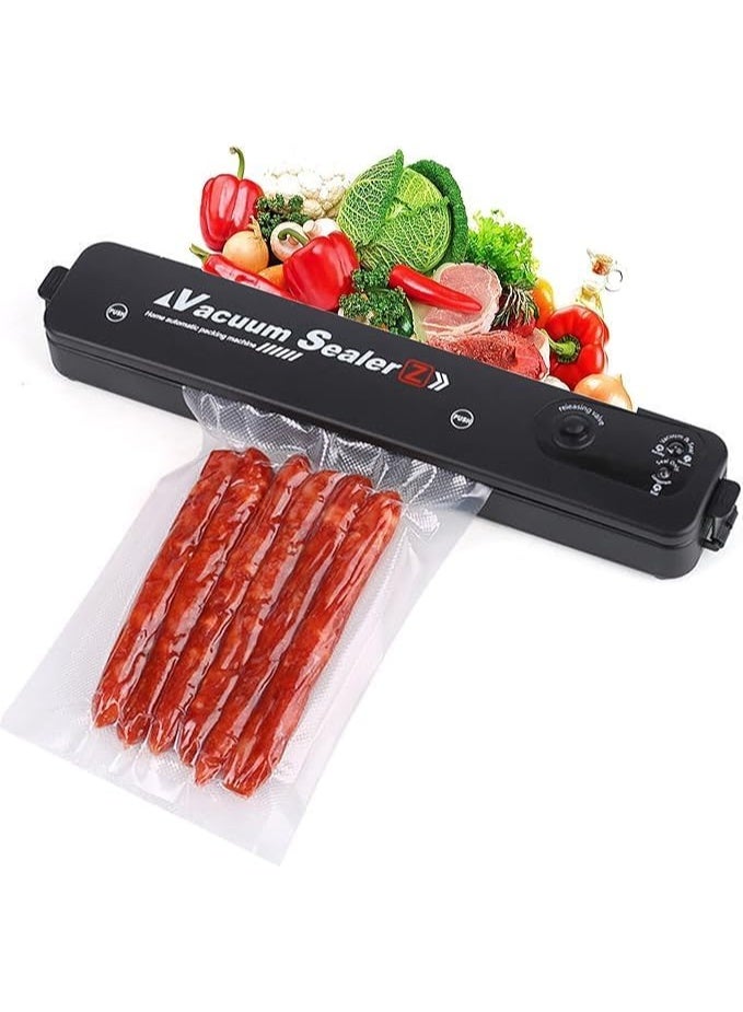 Food Sealer Machine with 10 Storage Bags, Electric Food Preservation System, Black - Image 2