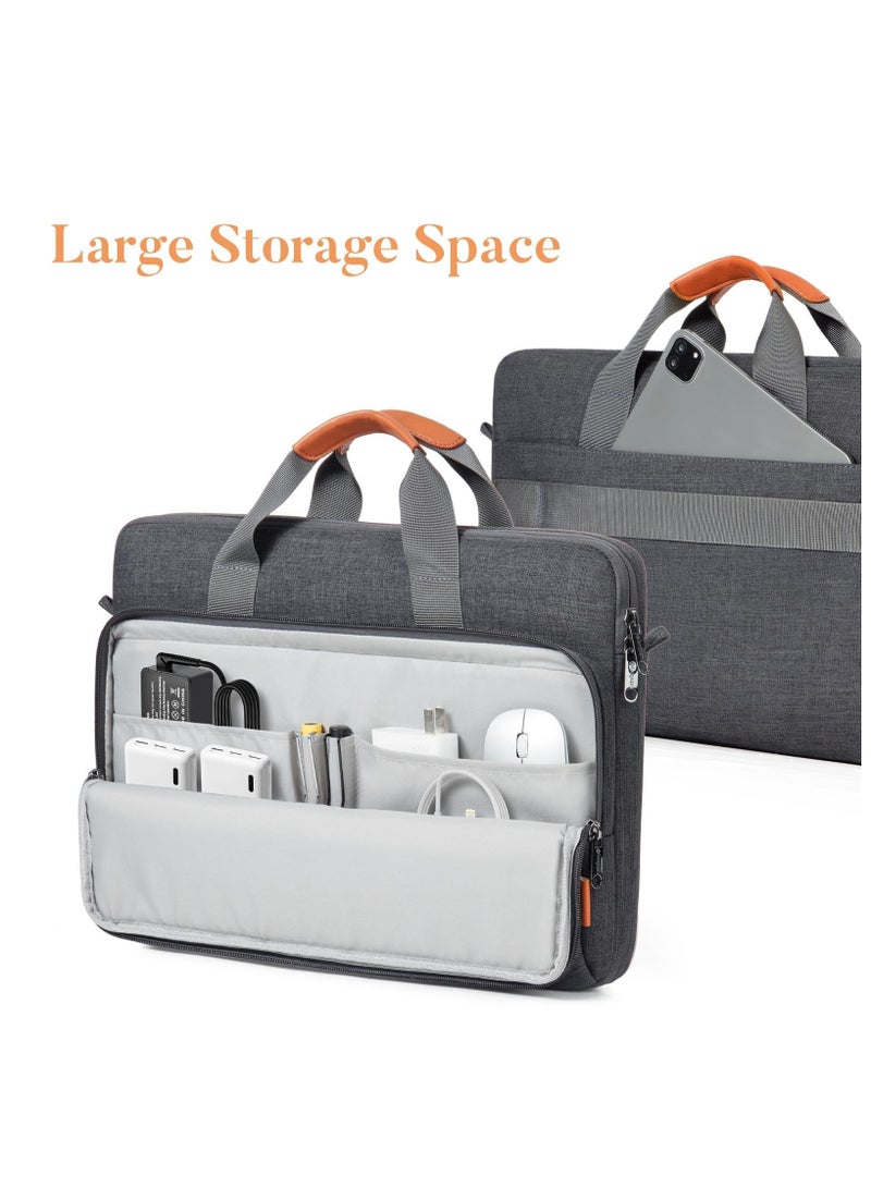 XICEN 15.6 inch Large Capacity Laptop Hand Bag, Portable Briefcase, Business Handbag Protective Laptop Sleeve,Laptop Bags,Protective Laptop Sleeve for MacBook Air 15 inch M2 A2941 2023/Pro 16 inch M4 M3 M2 M1 2024-2019, 15-15.6 inch Notebook(Black)  - Image 2