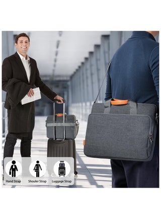 15.6 inch Laptop Bag,Lightweight Computer Bag, Large Capacity Business Briefcase,Water-Repellent Laptop Sleeve for Men and Women Work Office(Black) - view 4