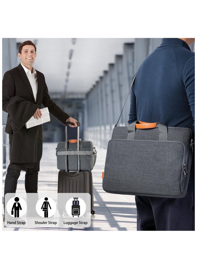 XICEN 15.6 inch Large Capacity Laptop Hand Bag, Portable Briefcase, Business Handbag Protective Laptop Sleeve,Laptop Bags,Protective Laptop Sleeve for MacBook Air 15 inch M2 A2941 2023/Pro 16 inch M4 M3 M2 M1 2024-2019, 15-15.6 inch Notebook(Black)  - Image 4