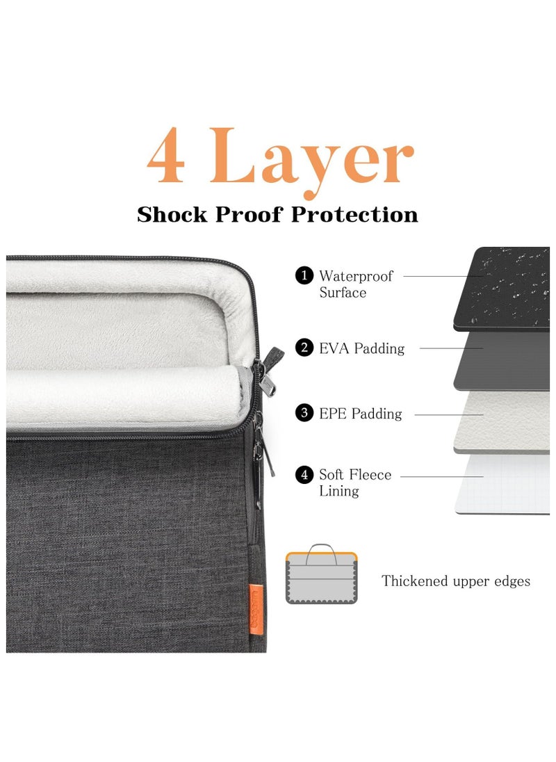 XICEN - 15.6 inch Protective Laptop Sleeve, Compatible with MacBook Air 15 inch M2 A2941 2023/Pro 16 inch M4 M3 M2 M1 2024-2019, 15-15.6 inch Notebook, Square Quilted Bag with 2 Pockets&Handle&Belt (Black) - Image 1