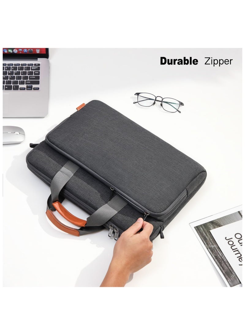 XICEN - 15.6 inch Protective Laptop Sleeve, Compatible with MacBook Air 15 inch M2 A2941 2023/Pro 16 inch M4 M3 M2 M1 2024-2019, 15-15.6 inch Notebook, Square Quilted Bag with 2 Pockets&Handle&Belt (Black) - Image 1