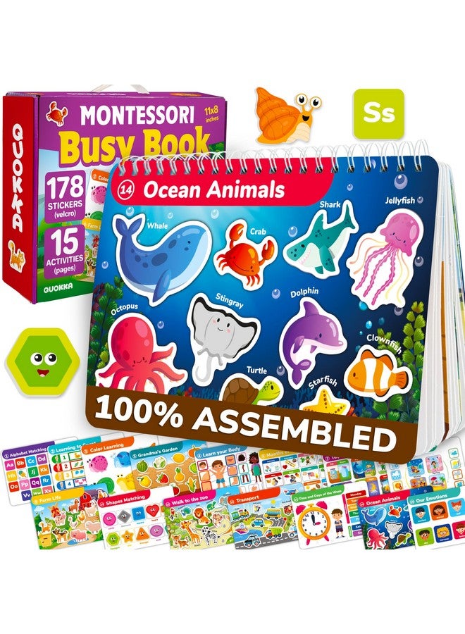 QUOKKA Montessori Busy Book for Toddlers 3-5 - Pre K Toddler Learning Activities for Homeschooling - My Preschool Busy Book for Ages 4-8 - 15 Kids Educational Activities - Image 1